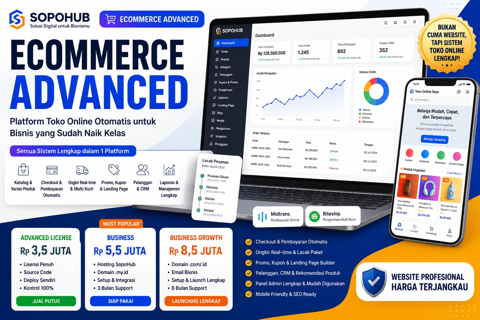 Ecommerce Advanced — Platform Toko Online Otomatis